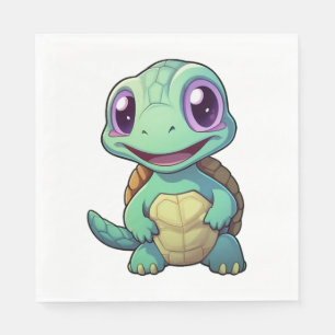 Serviette En Papier Illustration de tortue caricaturale