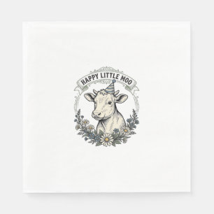 Serviette En Papier Illustration de veau d'anniversaire Gravure vintag