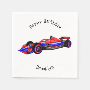 Serviette En Papier Illustration de voiture de course professionnelle