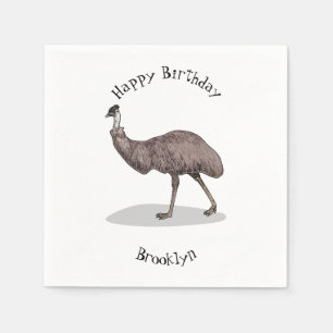 Serviette En Papier Illustration d'Emu bird