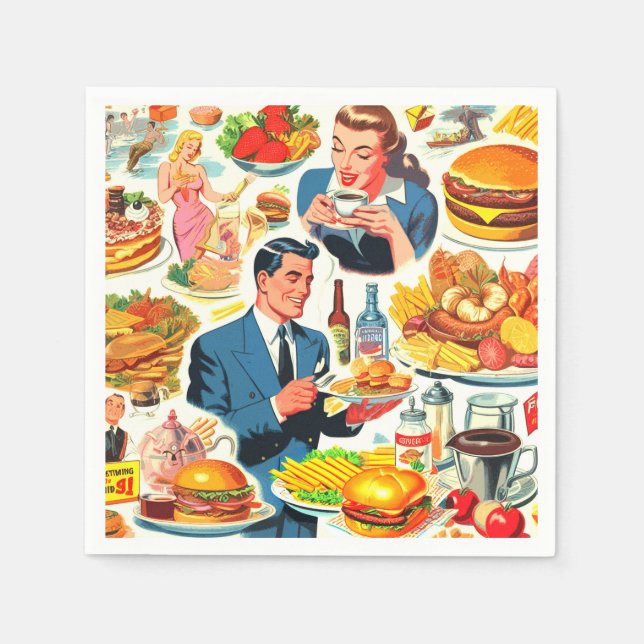 Serviette En Papier Illustration des bandes dessinées alimentaires des (Devant)