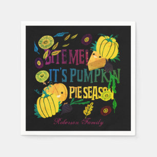 Serviette En Papier Illustration dessinée à la main Citrouille Pie S