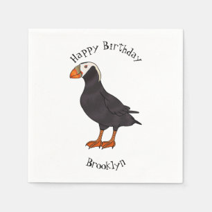 Serviette En Papier Illustration d'oiseau bouffon touffu