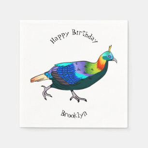 Serviette En Papier Illustration d'oiseau monal himalayen