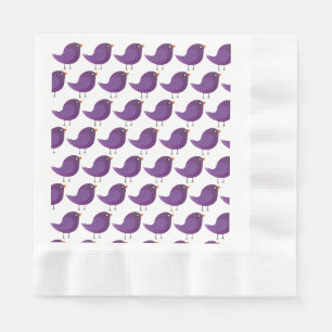 Serviette En Papier Illustration d'oiseau violet mignon