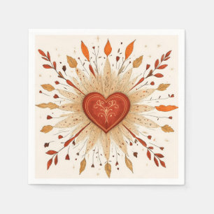 Serviette En Papier Illustration du coeur du Boho