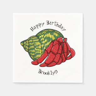 Serviette En Papier Illustration du crabe mignon