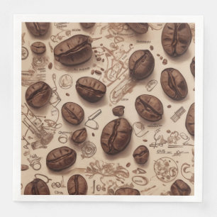Serviette En Papier Illustration du Motif de café