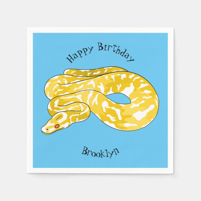 Serviette En Papier Illustration du serpent python birman (Devant)