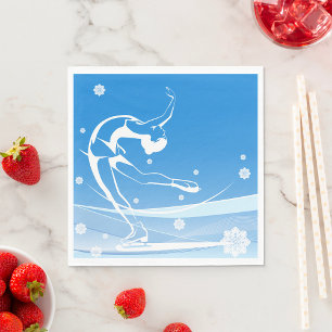 Serviette En Papier Illustration du sport de patinage sur glace