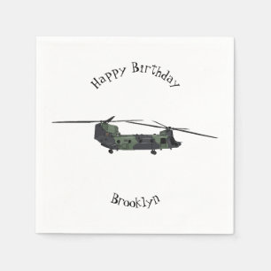 Serviette En Papier Illustration d'un hélicoptère de l'armée de Chinoo