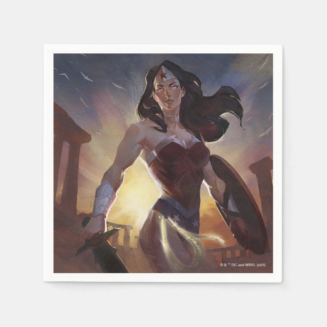 Serviette En Papier Illustration d'une femme en crise infinie (Devant)