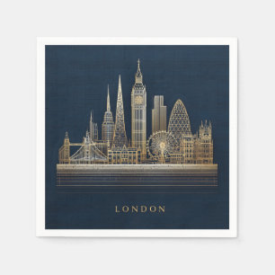 Serviette En Papier Illustration élégante de la skyline de Londres en
