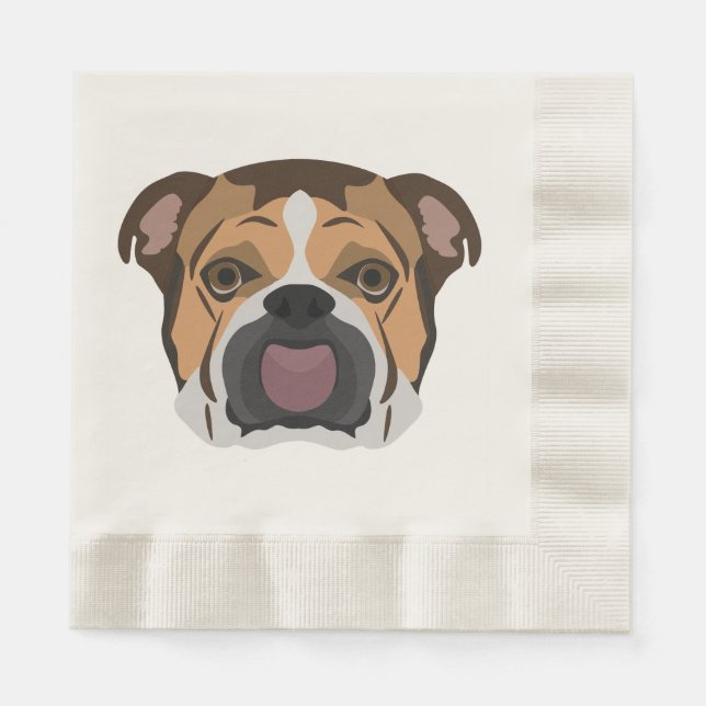 Serviette En Papier Illustration English Bulldog (Devant)