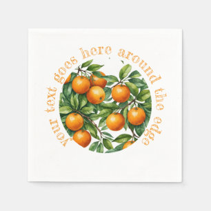 Serviette En Papier Illustration graphique d'orange – Texte personnali