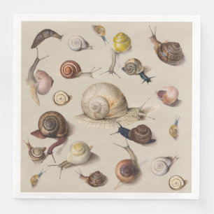 Serviette En Papier Illustration scientifique de limaces de jardin vin