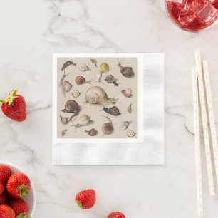 Serviette En Papier Illustration scientifique de vieux escargots de ja