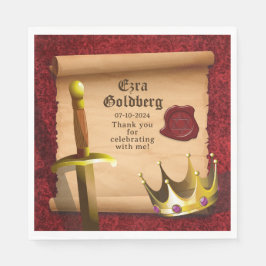 Serviette En Papier Imaginaire Couronne Épée Chevalier Médiéval Bar Mi