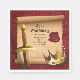 Serviette En Papier Imaginaire Couronne Épée Chevalier Médiéval Bar Mi