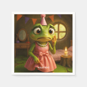 Serviette En Papier Imaginaire Cute Frog Girl Party