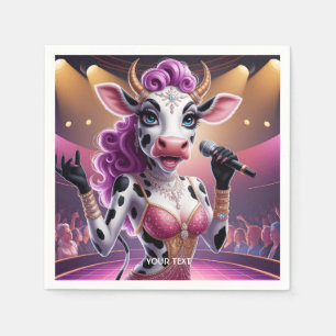Serviette En Papier Imaginaire Cute Superbe Vache Popstar