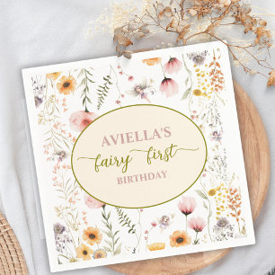 Serviette En Papier Imaginaire Fairy Premier Fleur sauvage Papier Napk