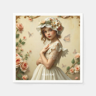 Serviette En Papier Imaginaire Fleurs Victoriennes mignonnes 