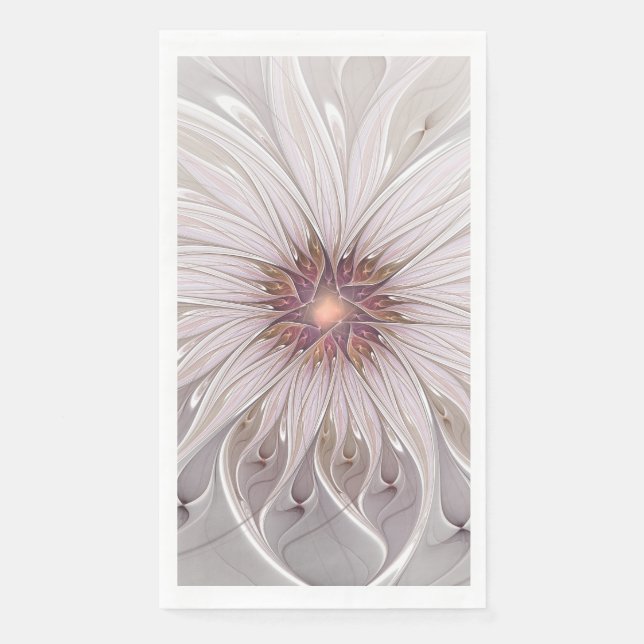 Serviette En Papier Imaginaire Floral, Abstraite Fleur Pastel Moderne (Devant)
