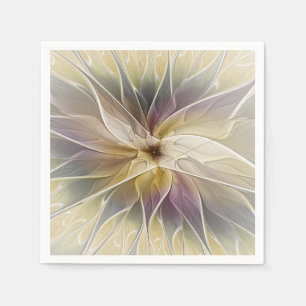 Serviette En Papier Imaginaire Floral Gold Eggplant Art Fractal Abstra