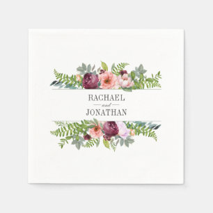 Serviette En Papier Imaginaire Floral Mariage