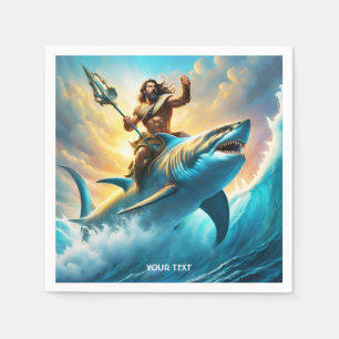 Serviette En Papier Imaginaire mignon Dieu grec Vivid requin