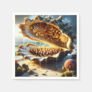 Serviette En Papier Imaginaire mignon Orchestre Shell Mer