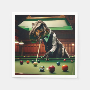 Serviette En Papier Imaginaire mignon T-rex Jouer Snooker