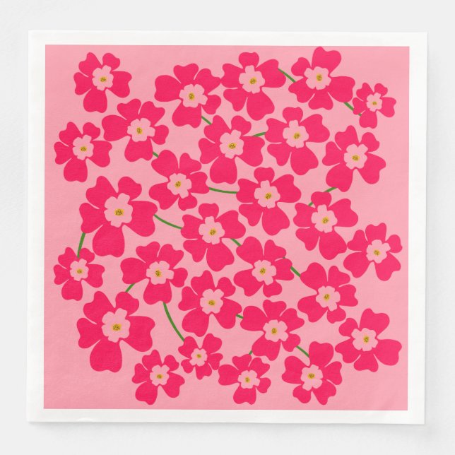 Serviette En Papier Imaginaire rose magenta Mariage du jardin (Devant)