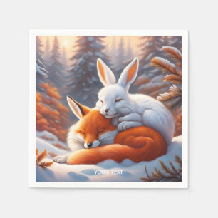 Serviette En Papier Imaginaire Vivid Sleeping Fox lièvre