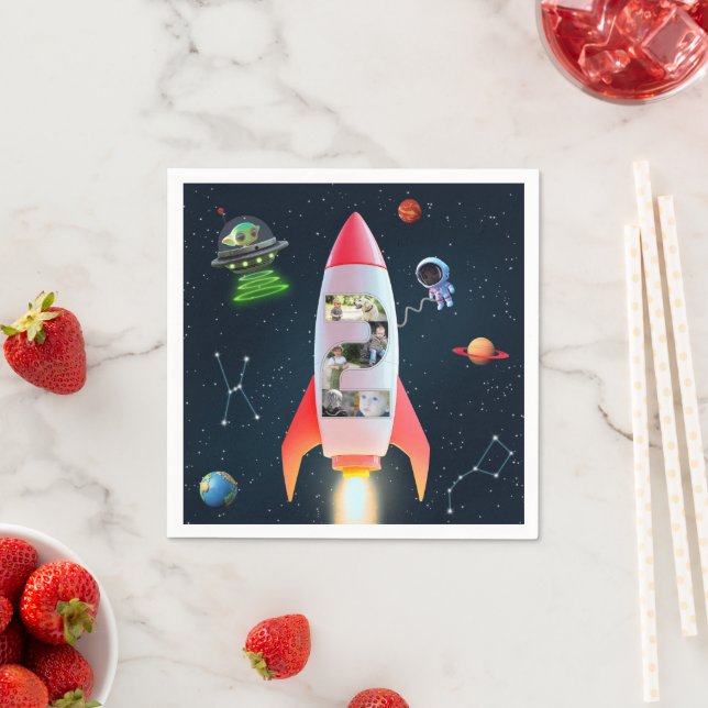 Serviette En Papier Immense Collage Photo Deux | 2e Anniversaire Rocke (En situation)