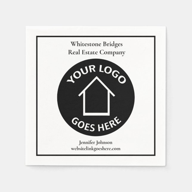 Serviette En Papier Immobilier Société sur mesure Logo Immo Open House (Devant)