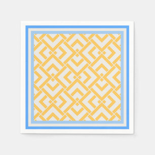 Serviette En Papier Impression Art déco dans des couleurs vives jaune