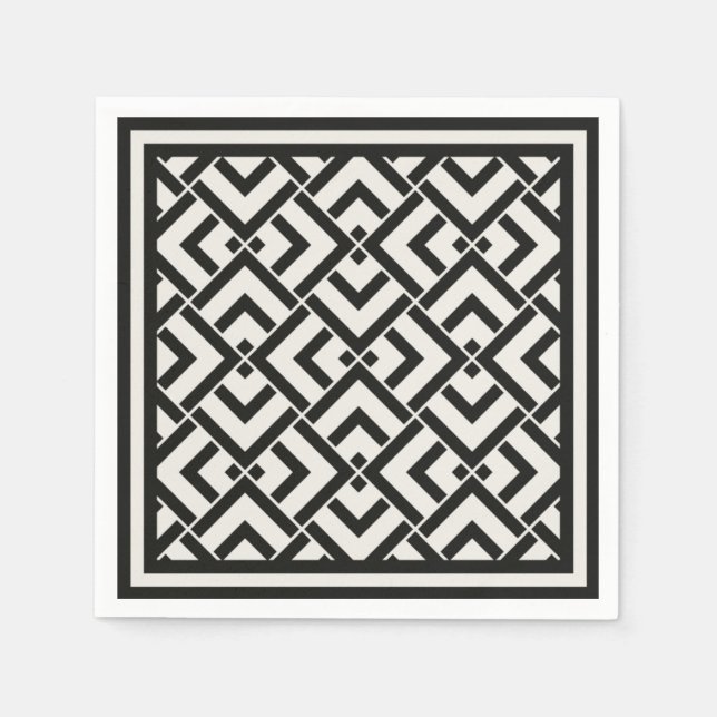 Serviette En Papier Impression art déco monochrome (Devant)