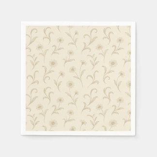 Serviette En Papier Impression botanique à crémeuse neutre