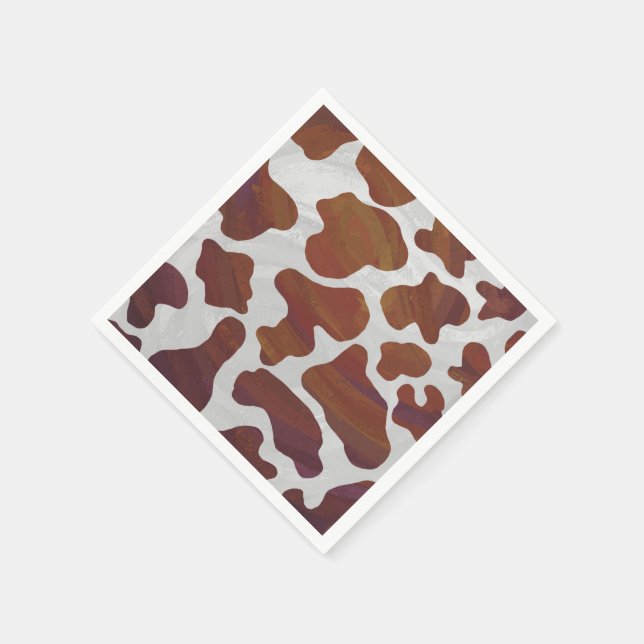 Serviette En Papier Impression Brown et blanche de vache (Coin)