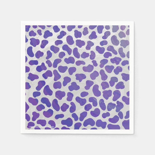 Serviette En Papier Impression dalmate violet et blanche (Devant)