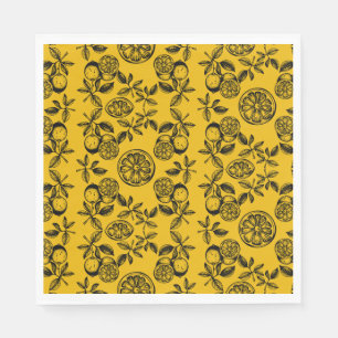 Serviette En Papier Impression de fruits d'agrumes botaniques vintage