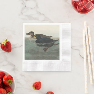 Serviette En Papier Impression de Macreuse noire d'Audubon : Canard cô