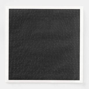 Serviette En Papier Impression de peau d'alligator noir