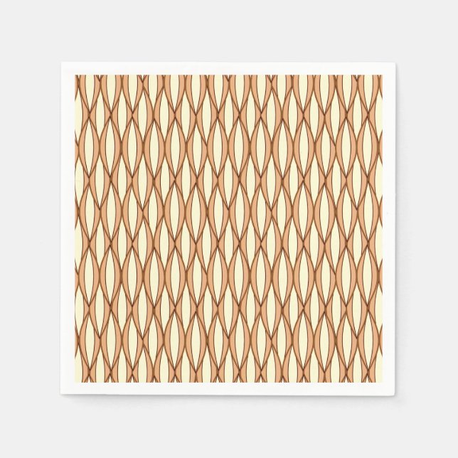 Serviette En Papier Impression de ruban du milieu du siècle - tan et c (Devant)