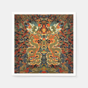 Serviette En Papier Impression de textile de dragon chinois vintage Ar