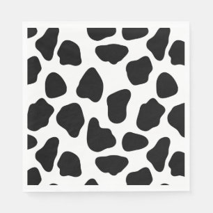 Serviette En Papier Impression de vache noire et blanche