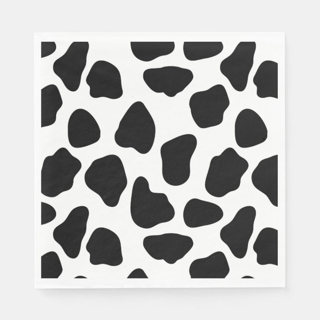 Serviette En Papier Impression de vache noire et blanche (Devant)