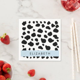 Serviette En Papier Impression De Vache, Spots De Vache, Noir Et Blanc
